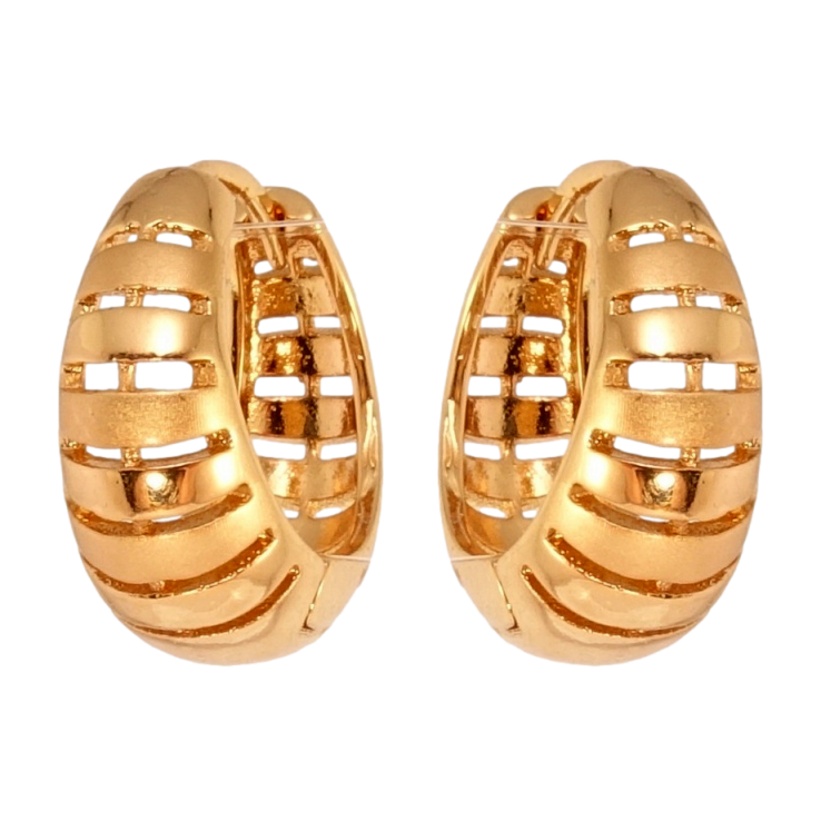 Серьги Xuping Позолота 18K колечки Объемные колечки с полосатым резным узором фото №10 Серьги Xuping Позолота 18K колечки Объемные колечки с полосатым резным узором фото №10