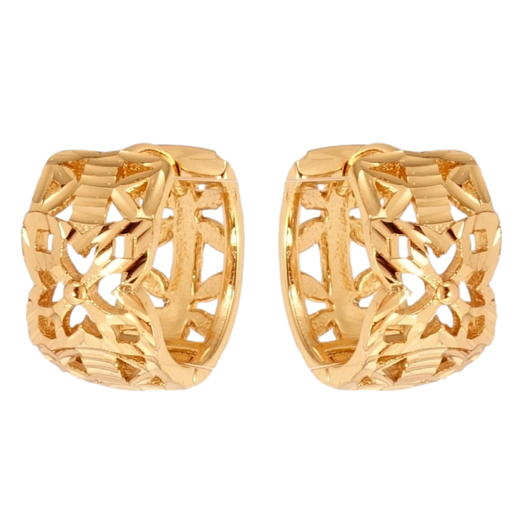 Серьги Xuping Позолота 18K колечки Декоративный резной орнамент фото №14 Серьги Xuping Позолота 18K колечки Декоративный резной орнамент фото №14
