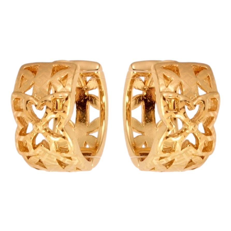 Серьги Xuping Позолота 18K колечки Декоративный резной орнамент с напылением фото №1 Серьги Xuping Позолота 18K колечки Декоративный резной орнамент с напылением фото №1