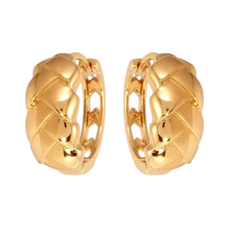 Серьги Xuping Позолота 18K колечки Узор косичка с напылением фото №23