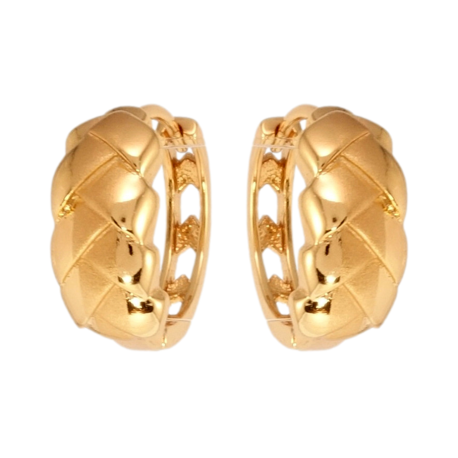 Серьги Xuping Позолота 18K колечки Узор косичка с напылением фото №1 Серьги Xuping Позолота 18K колечки Узор косичка с напылением фото №1