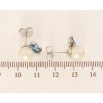 Серьги Xuping цвет Родий с кристаллами Swarovski пусеты Жемчужина с кристаллами Capri Blue и Montana фото №2