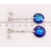 Серьги Xuping цвет Родий с кристаллами Swarovski пусеты Кристаллы Capri Blue фото №2