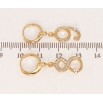 Серьги Xuping цвет 18K с кристаллами Swarovski подвески на колечках Цифры 89 с кристаллами АВ и фото №2