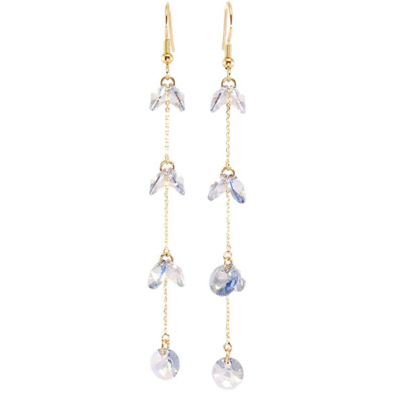 Серьги Xuping цвет 18K с кристаллами Swarovski французский замок Кристаллы Light Sapphire на цепочке фото №1 Серьги Xuping цвет 18K с кристаллами Swarovski французский замок Кристаллы Light Sapphire на цепочке фото №1