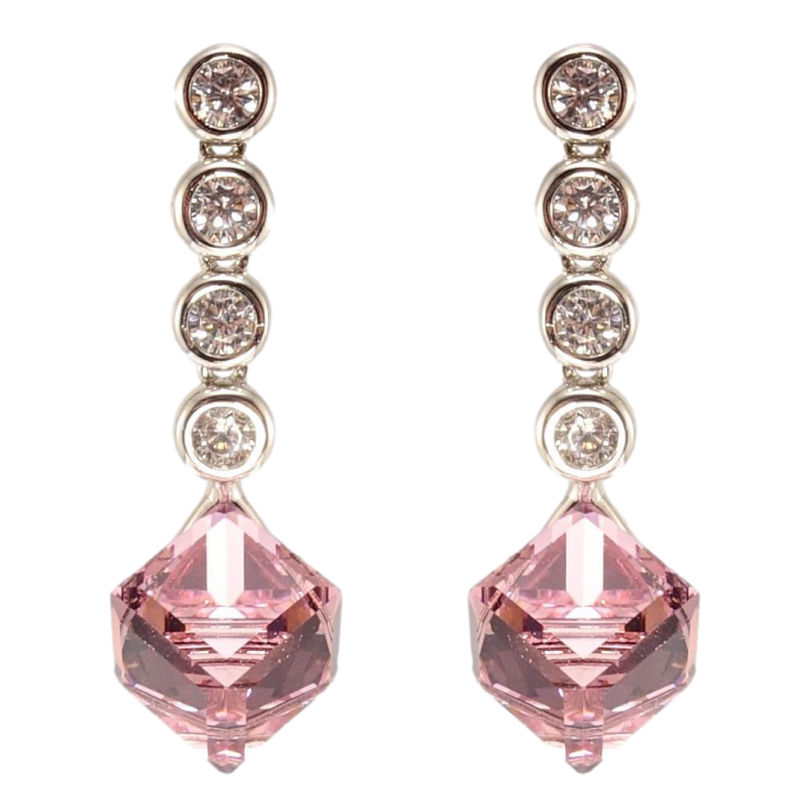 Сережки Xuping колір Родій з кристалами Swarovski пусети Кристали Light Rose фото №7 Сережки Xuping колір Родій з кристалами Swarovski пусети Кристали Light Rose фото №7