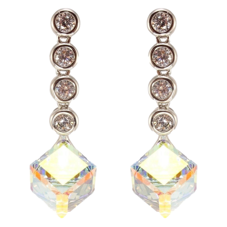 Сережки Xuping колір Родій з кристалами Swarovski пусети Кристали Shimmer фото №14
