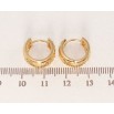 Серьги Xuping Позолота 18K колечки Цветочный резной орнамент узор на одну сторону фото №3