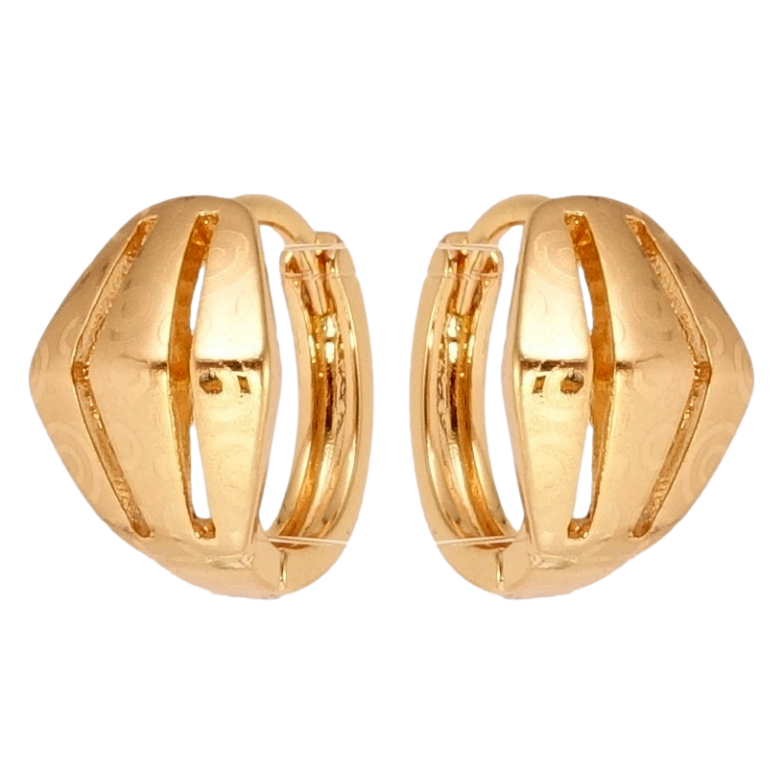 Серьги Xuping Позолота 18K колечки Фигурные с узором напылением фото №3