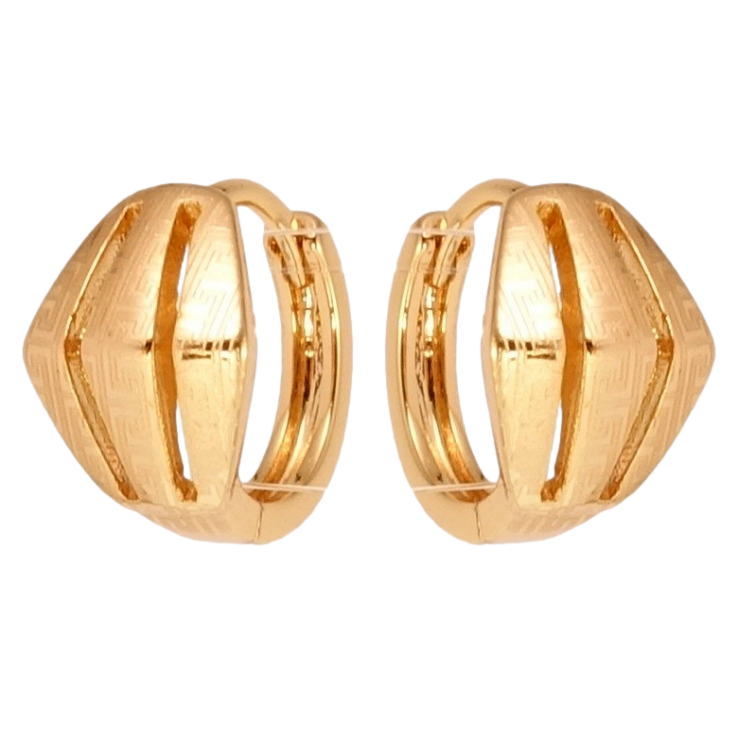 Серьги Xuping Позолота 18K колечки Фигурные с меандровым узором напылением фото №15