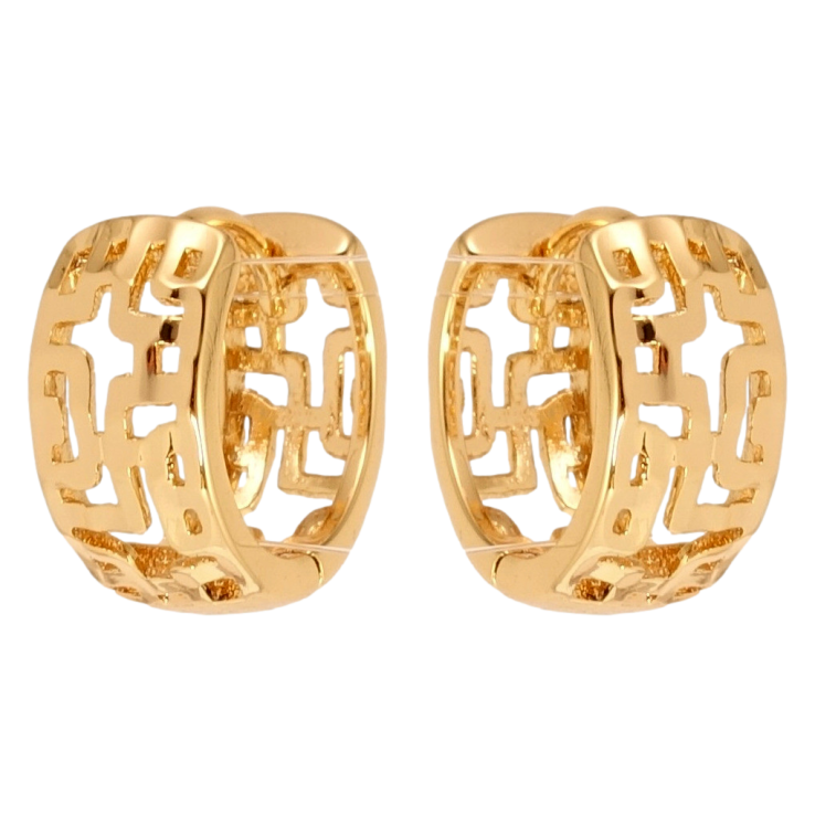 Серьги Xuping Позолота 18K колечки Декоративный резной орнамент фото №13 Серьги Xuping Позолота 18K колечки Декоративный резной орнамент фото №13