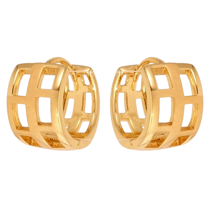 Серьги Xuping Позолота 18K колечки Решетчатый орнамент с напылением фото №4