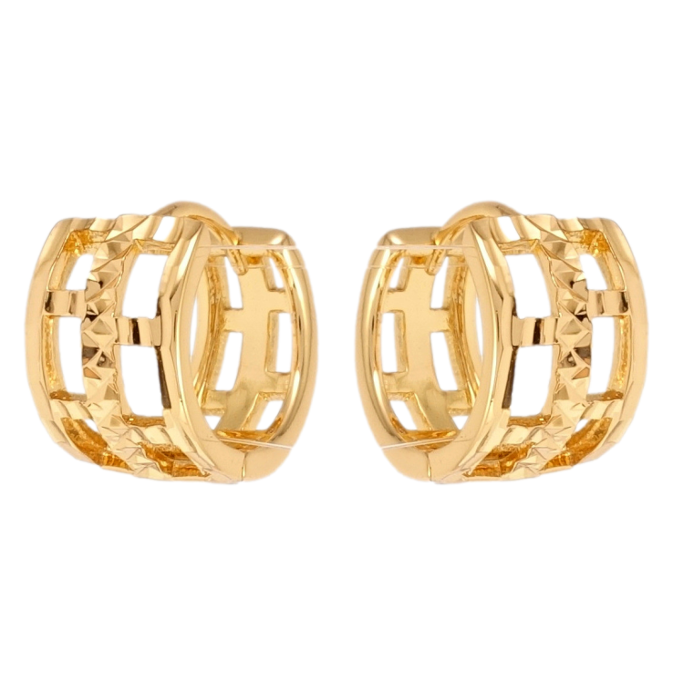 Серьги Xuping Позолота 18K колечки Решетчатый узор с насечками фото №20 Серьги Xuping Позолота 18K колечки Решетчатый узор с насечками фото №20