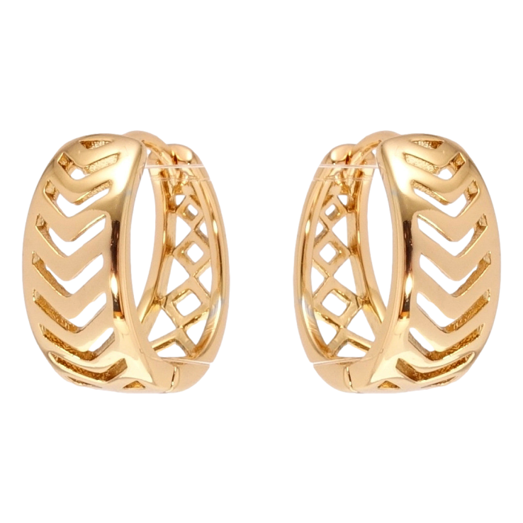 Серьги Xuping Позолота 18K колечки Резной орнамент фото №4 Серьги Xuping Позолота 18K колечки Резной орнамент фото №4