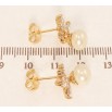Серьги Xuping Позолота 18K пусеты Кристальные бабочки с жемчужными подвесками фото №2 Серьги Xuping Позолота 18K пусеты Кристальные бабочки с жемчужными подвесками фото №2