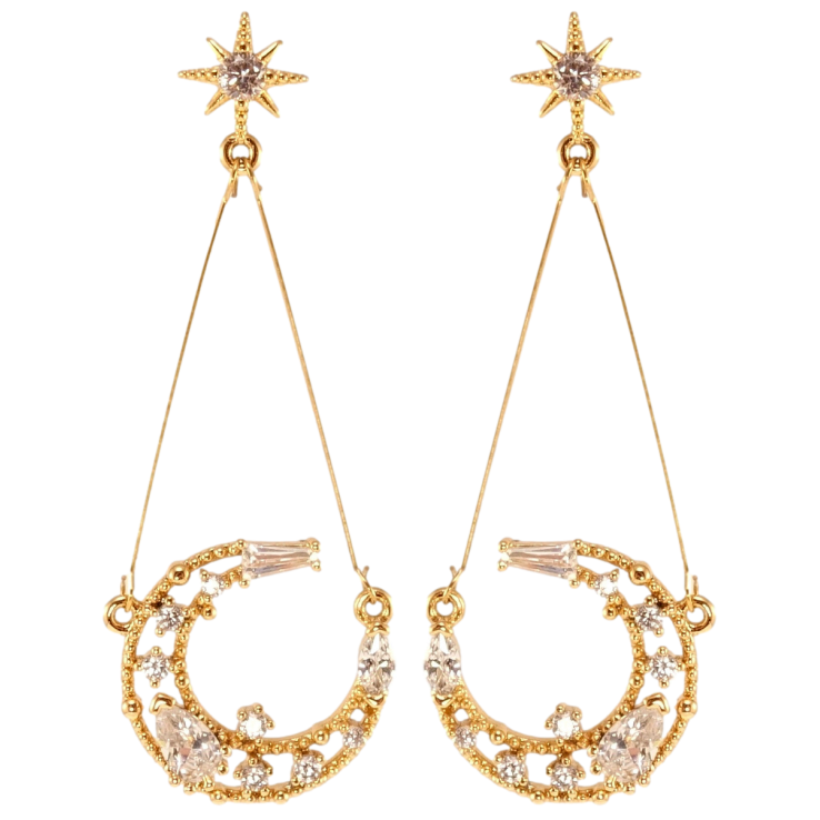 Серьги Xuping Позолота 18K пусеты Шахерезада фото №3