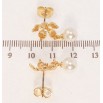 Серьги Xuping Позолота 18K пусеты Цветочки с жемчужными подвесками фото №2 Серьги Xuping Позолота 18K пусеты Цветочки с жемчужными подвесками фото №2