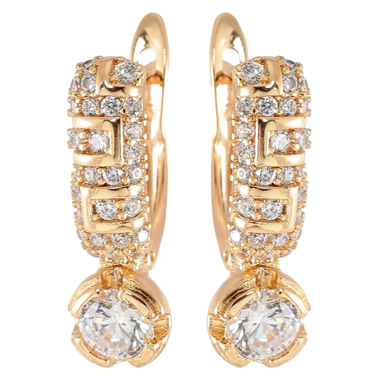 Серьги Xuping Позолота 18K английский замок Инкрустация цирконием фото №25