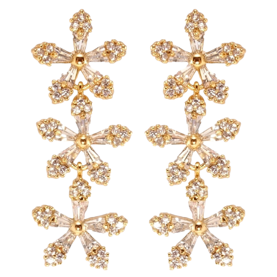 Серьги Xuping Позолота 18K пусеты Кристальные цветы фото №1 Серьги Xuping Позолота 18K пусеты Кристальные цветы фото №1