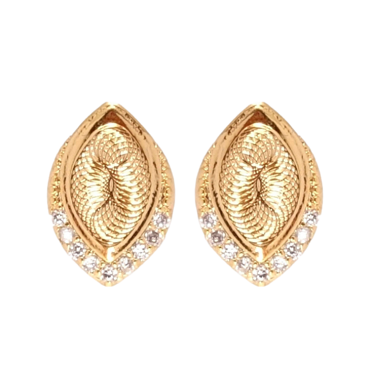 Серьги Xuping Позолота 18K пусеты Декоративные лепестки с цирконием фото №8