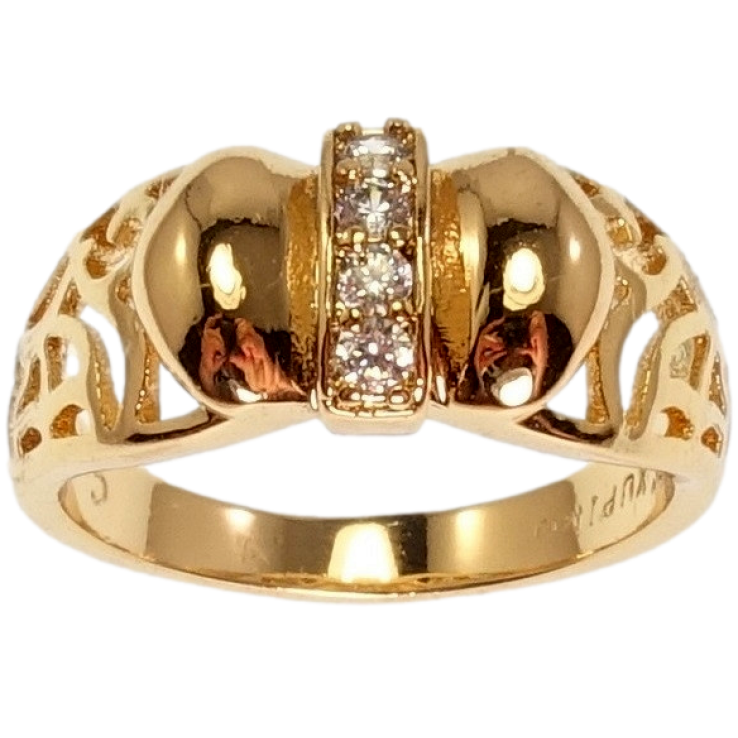 Кольцо Xuping Позолота 18K Бантик с резным узором фото №11 Кольцо Xuping Позолота 18K Бантик с резным узором фото №11
