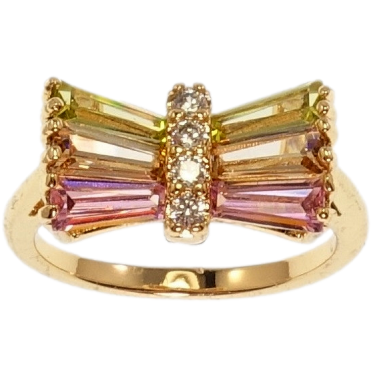 Кольцо Xuping Позолота 18K Бант с Разноцветными Кристаллами фото №18 Кольцо Xuping Позолота 18K Бант с Разноцветными Кристаллами фото №18
