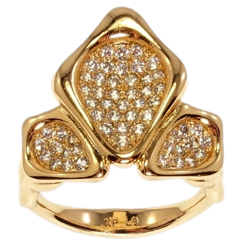 Кольцо Xuping Позолота 18K Фантазийный Геометрический Узор фото №3