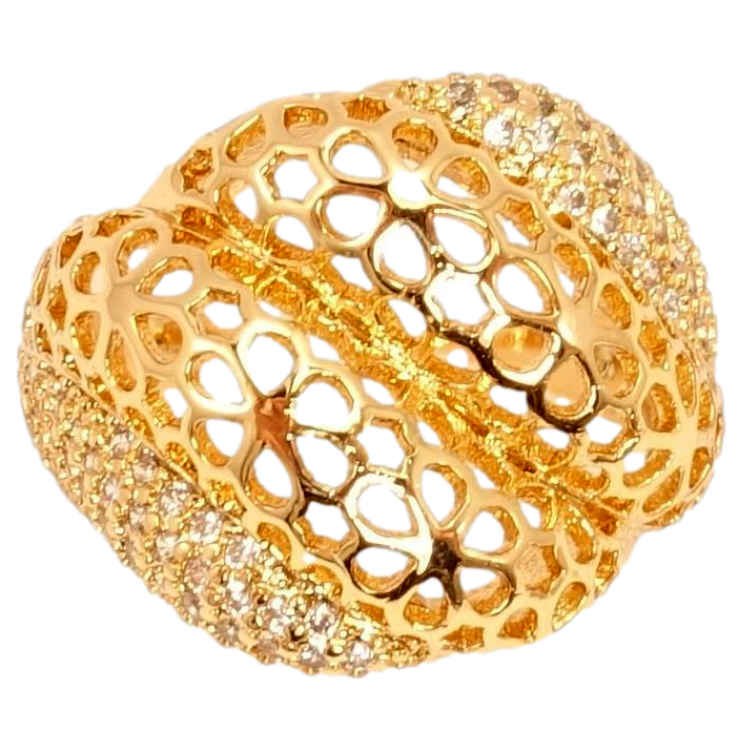 Кольцо Xuping Позолота 18K Резной Цветочный Узор и Инкрустация Цирконий фото №6 Кольцо Xuping Позолота 18K Резной Цветочный Узор и Инкрустация Цирконий фото №6