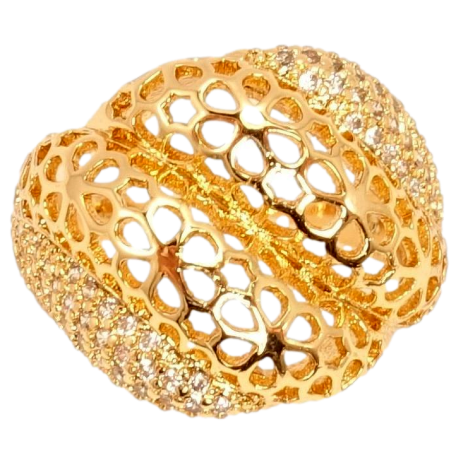 Кольцо Xuping Позолота 18K Резной Цветочный Узор и Инкрустация Цирконий фото №1 Кольцо Xuping Позолота 18K Резной Цветочный Узор и Инкрустация Цирконий фото №1
