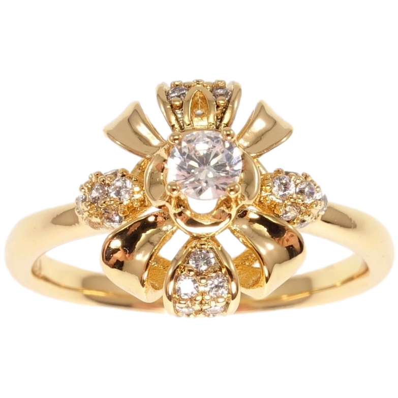 Каблучка Xuping Позолота 18K Квітка з закрученими пелюстками, що чергуються фото №1 Каблучка Xuping Позолота 18K Квітка з закрученими пелюстками, що чергуються фото №1