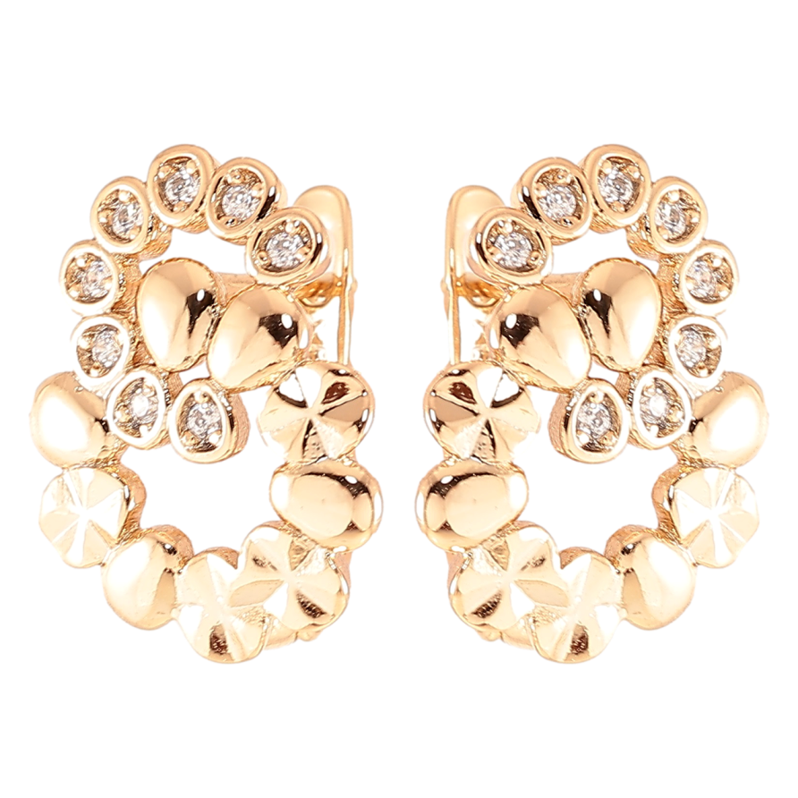 Серьги Xuping Позолота 18K английский замок Декоративный узор с цирконием фото №1 Серьги Xuping Позолота 18K английский замок Декоративный узор с цирконием фото №1