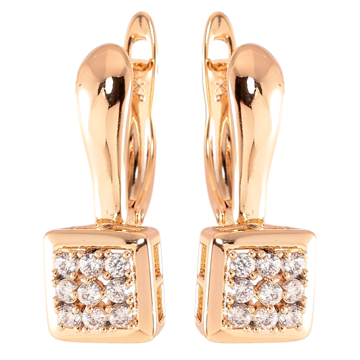 Серьги Xuping Позолота 18K английский замок Инкрустация цирконием фото №22