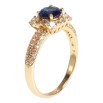 Кольцо Xuping Позолота 18K Классический дизайн с инкрустацией и вставкой синий кристалл фото №2 Кольцо Xuping Позолота 18K Классический дизайн с инкрустацией и вставкой синий кристалл фото №2