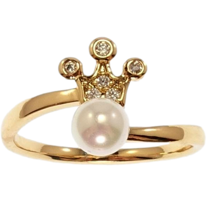 Каблучка Xuping Позолота 18K Перлина з короною фото №5 Каблучка Xuping Позолота 18K Перлина з короною фото №5