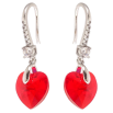 Сережки Xuping колір Родій з кристалами Swarovski французький замок "Серця Siam" фото №2 Сережки Xuping колір Родій з кристалами Swarovski французький замок "Серця Siam" фото №2