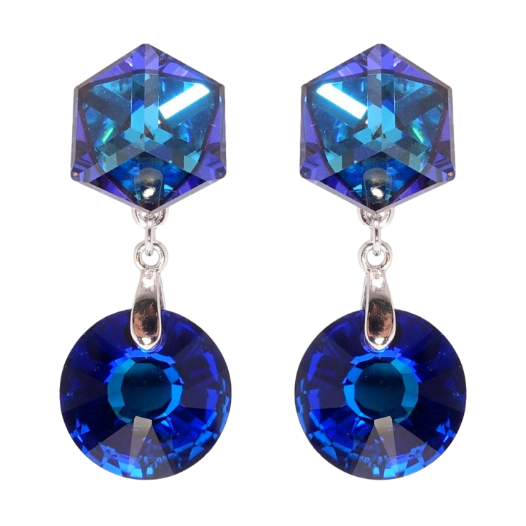 Сережки Xuping колір Родій з кристалами Swarovski пусети Кристальні підвіски фото №6