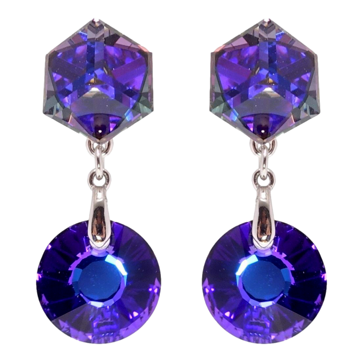 Сережки Xuping колір Родій з кристалами Swarovski пусети Кришталеві підвіски Cobalt фото №14 Сережки Xuping колір Родій з кристалами Swarovski пусети Кришталеві підвіски Cobalt фото №14