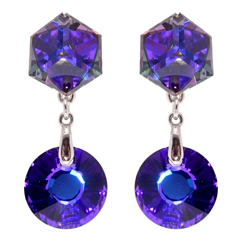 Сережки Xuping колір Родій з кристалами Swarovski пусети Кришталеві підвіски Cobalt фото №17 Сережки Xuping колір Родій з кристалами Swarovski пусети Кришталеві підвіски Cobalt фото №17