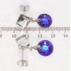 Сережки Xuping колір Родій з кристалами Swarovski пусети Кришталеві підвіски Cobalt фото №2 Сережки Xuping колір Родій з кристалами Swarovski пусети Кришталеві підвіски Cobalt фото №2