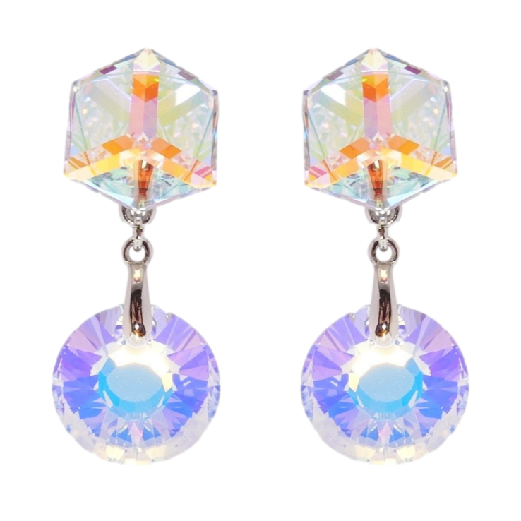 Сережки Xuping колір Родій з кристалами Swarovski пусети Кришталеві підвіски Moonlight фото №21 Сережки Xuping колір Родій з кристалами Swarovski пусети Кришталеві підвіски Moonlight фото №21