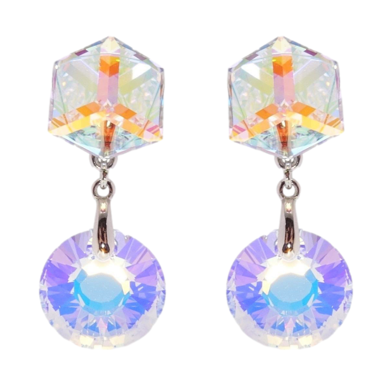 Сережки Xuping колір Родій з кристалами Swarovski пусети Кришталеві підвіски Moonlight фото №15 Сережки Xuping колір Родій з кристалами Swarovski пусети Кришталеві підвіски Moonlight фото №15