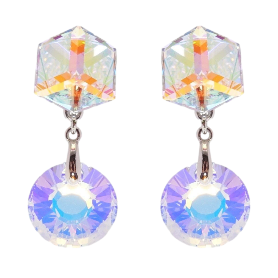 Сережки Xuping колір Родій з кристалами Swarovski пусети Кришталеві підвіски Moonlight фото №1 Сережки Xuping колір Родій з кристалами Swarovski пусети Кришталеві підвіски Moonlight фото №1