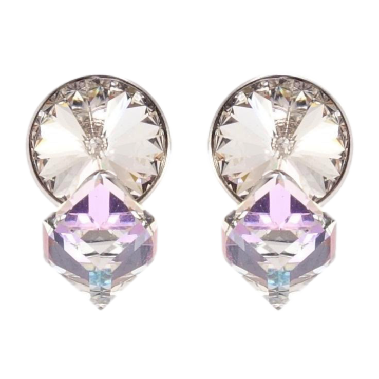 Сережки Xuping колір Родій з кристалами Swarovski пусети Кристали Lavender і Clear фото №17 Сережки Xuping колір Родій з кристалами Swarovski пусети Кристали Lavender і Clear фото №17