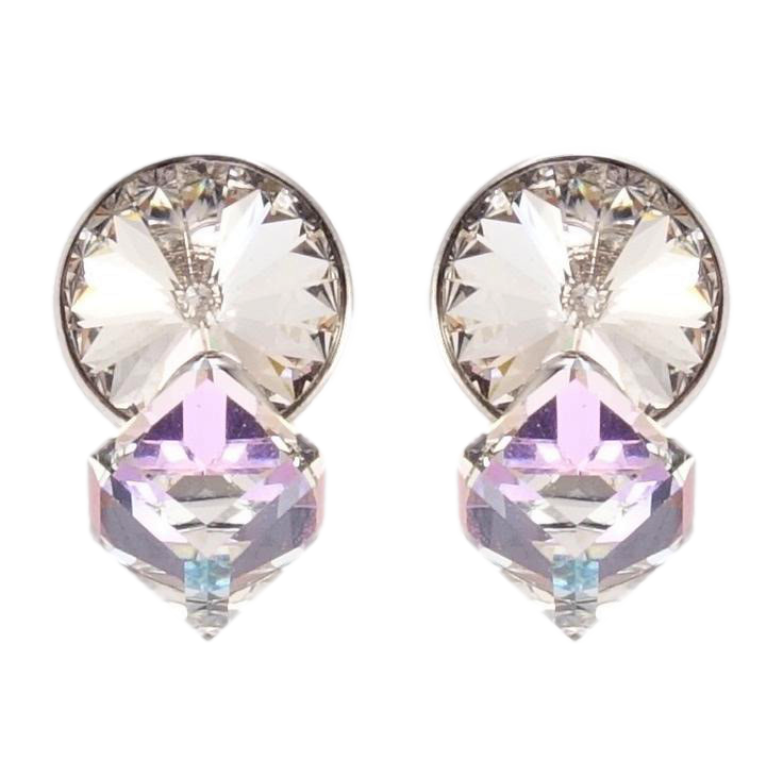 Серьги Xuping цвет Родий с кристаллами Swarovski пусеты Кристаллы Lavender и Clear фото №16 Серьги Xuping цвет Родий с кристаллами Swarovski пусеты Кристаллы Lavender и Clear фото №16