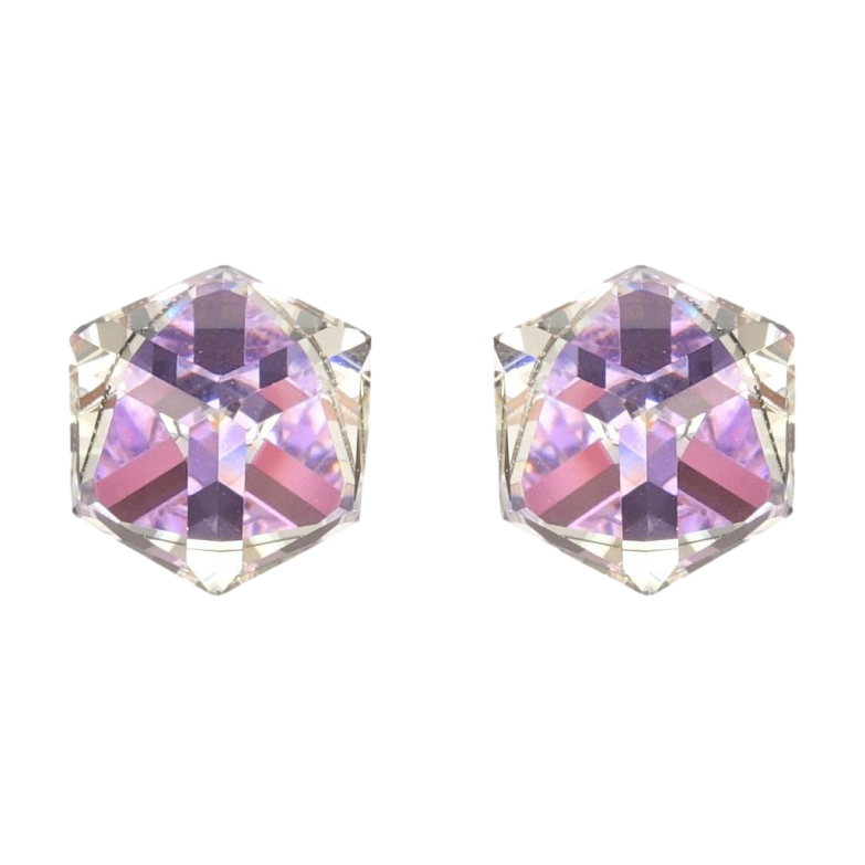Сережки Xuping колір Родій з кристалами Swarovski пусети Кристальні куби Provence Lavender 8х8мм фото №20 Сережки Xuping колір Родій з кристалами Swarovski пусети Кристальні куби Provence Lavender 8х8мм фото №20