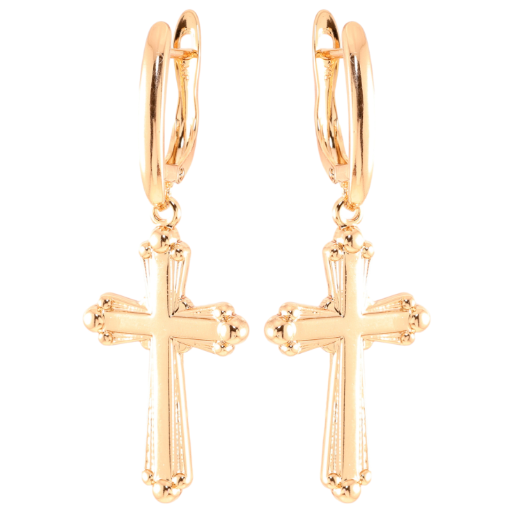 Серьги Xuping Позолота 18K английский замок Крестики фото №12