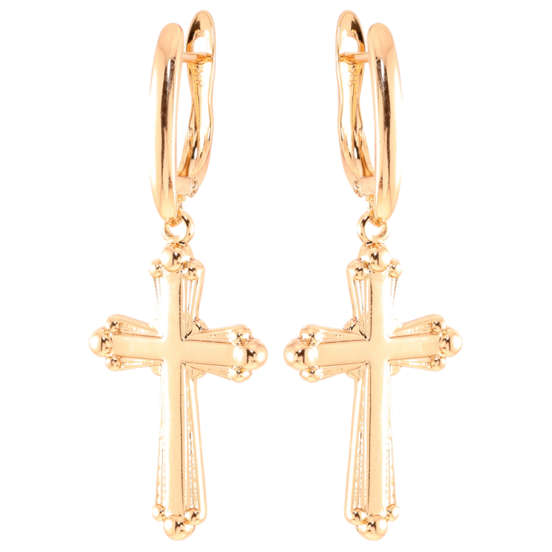 Сережки Xuping Позолота 18K англійський замок Хрестики фото №13