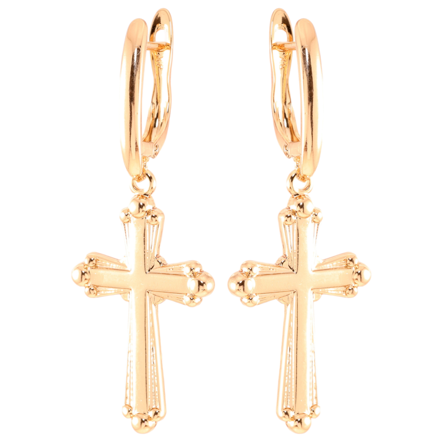 Серьги Xuping Позолота 18K английский замок Крестики фото №1 Серьги Xuping Позолота 18K английский замок Крестики фото №1