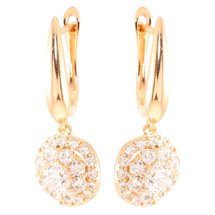 Серьги Xuping Позолота 18K английский замок Подвески с инкрустацией цирконием фото №6 Серьги Xuping Позолота 18K английский замок Подвески с инкрустацией цирконием фото №6
