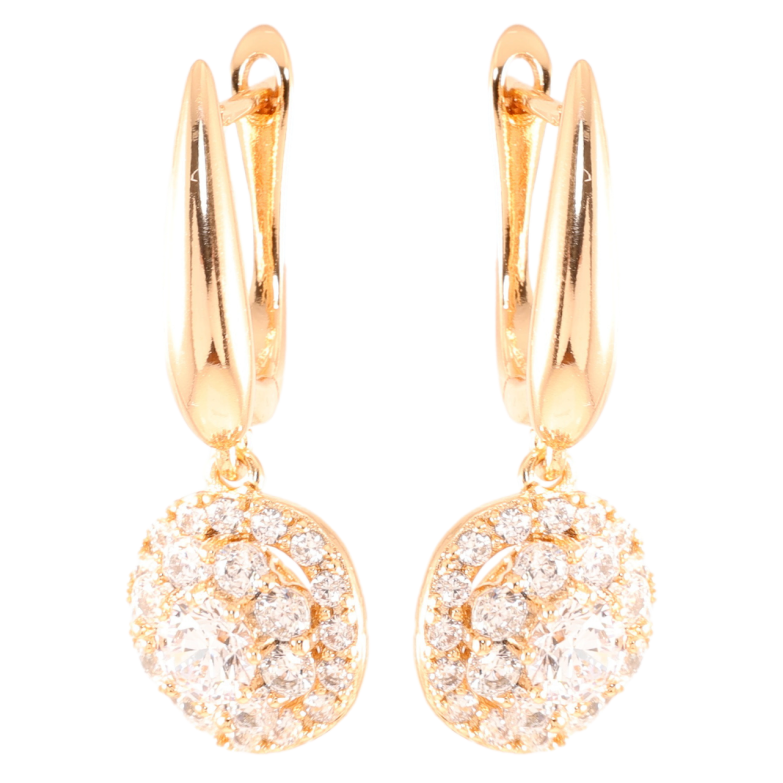 Серьги Xuping Позолота 18K английский замок Подвески с инкрустацией цирконием фото №6